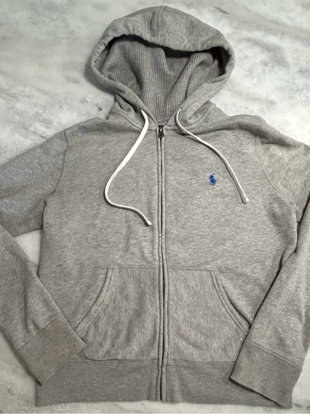 Polo by Ralph Lauren Light Gray Full-Zip Hooded Sweatshirt women’s large